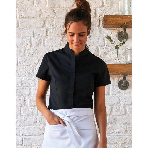 Women`s Tailored Fit Mandarin Collar SSL