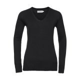 Ladies’ V-Neck Knitted Pullover ( R710F0 )