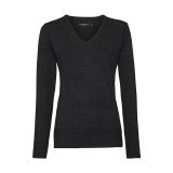 Ladies’ V-Neck Knitted Pullover ( R710F0 )
