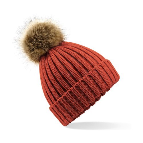 Fur Pop Pom Chunky Beanie ( B412 )