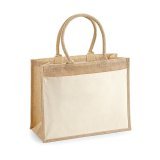 Cotton Pocket Jute Shopper ( W427 )