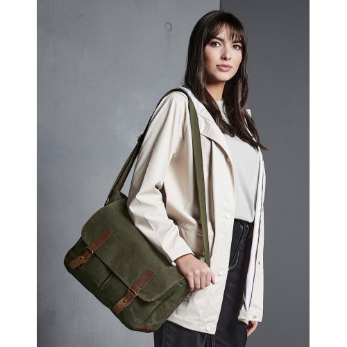 Heritage Waxed Canvas Messenger ( QD653 ) Quadra