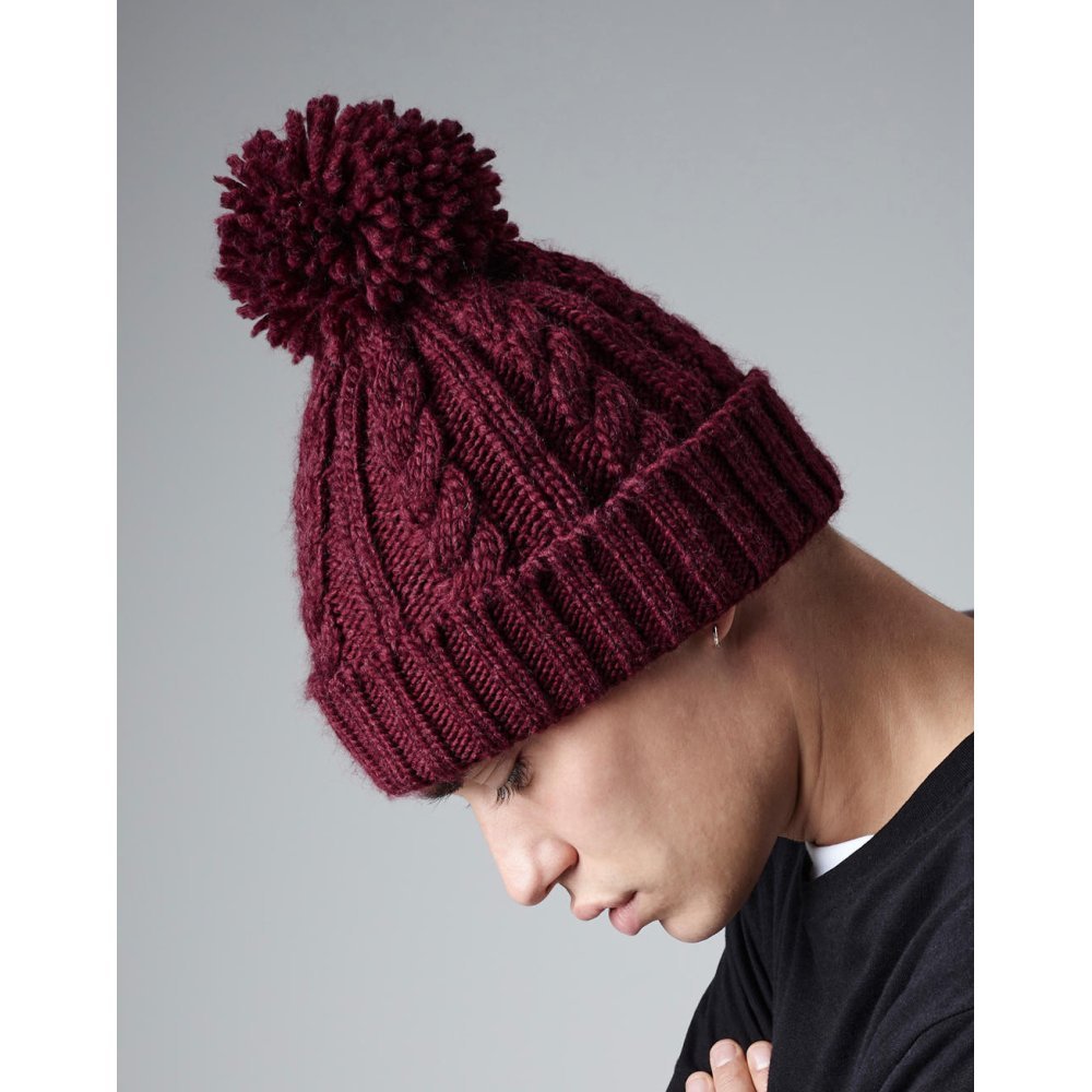 Cable Knit Melange žieminė kepurė ( B480 )