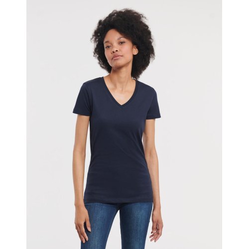Ladies` Pure Organic V-Neck Tee ( 0R103F0 ) Russell Pure Organic
