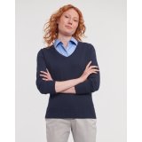 Ladies’ V-Neck Knitted Pullover ( R710F0 )