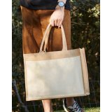 Cotton Pocket Jute Shopper ( W427 )