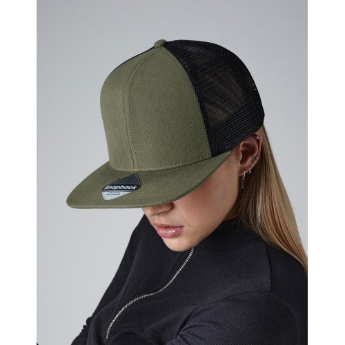 Original Flat Peak 6ių dalių Trucker kepurė su tinkleliu ( B664 ) Beechfield