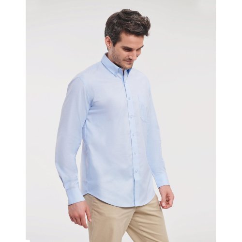 Men`s LS Tailored Button-Down Oxford Shirt ( 0R928M0 ) Russell Collection