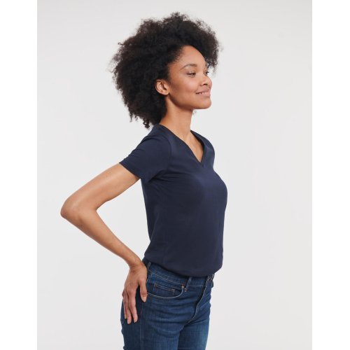 Ladies` Pure Organic V-Neck Tee ( 0R103F0 ) Russell Pure Organic