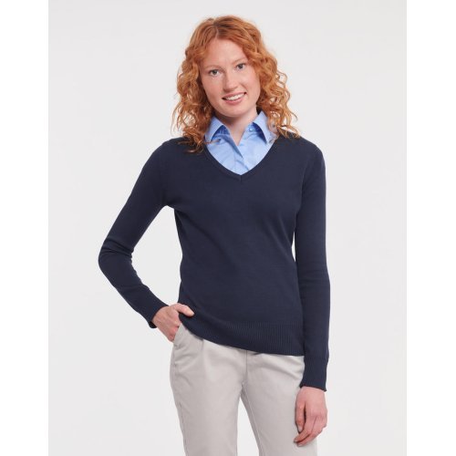 Moteriškas megztinis V-kaklu ( R-710F-0 ) Russell