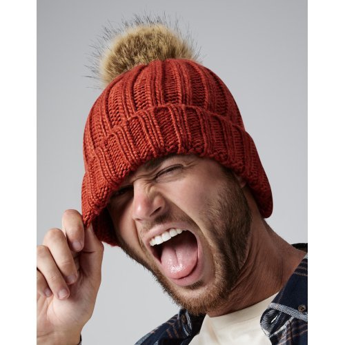 Fur Pop Pom Chunky Beanie žieminė kepurė ( B412 ) Beechfield