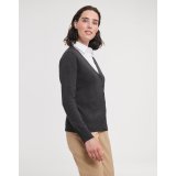 Ladies` V-Neck Knitted Cardigan ( 0R715F0 )